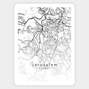 Jerusalem Israel City Map Sticker